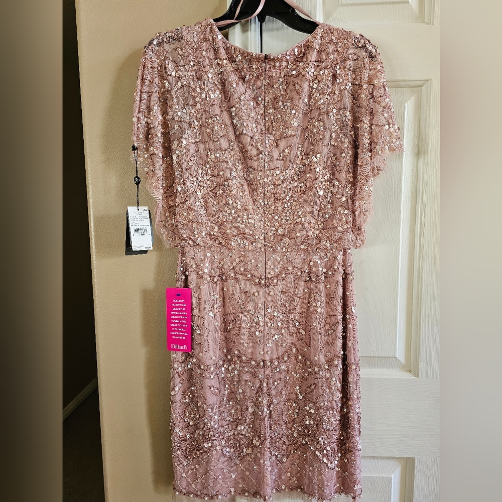 NWT Adrianna Papell Beaded Blouson Dress sz 4 - Picture 9 of 10